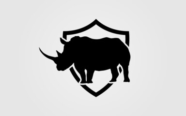 Rhino silhouette. Logo, symbol. Vector illustration.