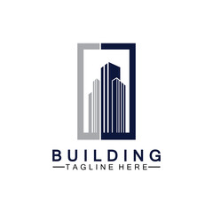 Obraz premium Building logo vector illustration design,Real Estate logo template, Logo symbol icon