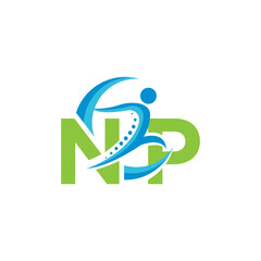 Sporty NP Logo Type Letter Design Graphic Template Element © muhammad