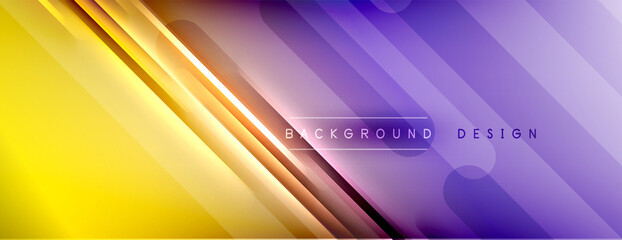 Abstract background - lines composition created with lights and shadows. Technology or business digital template. Trendy simple fluid color gradient abstract background with dynamic