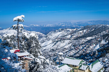 Snow covered Shimla, Capital of Himachal Pradesh, India