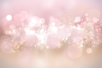 Abstract blurred fresh vivid spring summer light delicate pastel pink white bokeh background texture with bright circular soft color lights. Beautiful backdrop illustration.