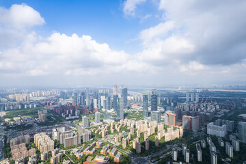 Fototapeta na wymiar Aerial view of modern city in Nanjing