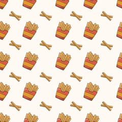 french fries seamless pattern