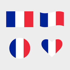 Set of French flags. Vector graphics