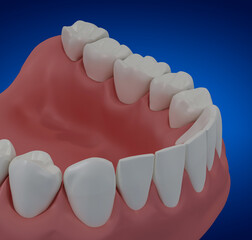 3D teeth on black background
