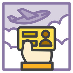Business card ,Business Travel filled outline icon.