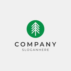 minimal pine tree logo perfect for natur and environmental company
