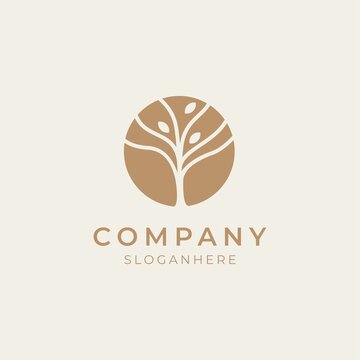minimal tree logo design perfect for natur and environmental company