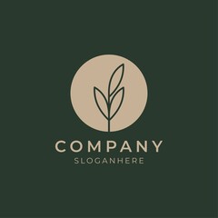 minimalist botanical leaf company logo perfect for natur and environmental company
