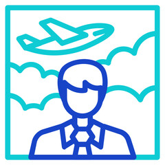 Business man ,Business Travel outline icon.
