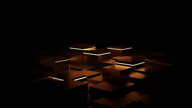 Glowing pillars orange