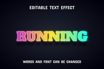 Running text - colorful neon text effect