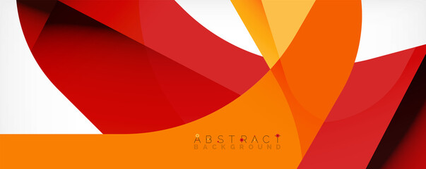 Minimal abstract background - color overlapping shapes on white with shadow lines. Vector Illustration For Wallpaper, Banner, Background, Landing Page