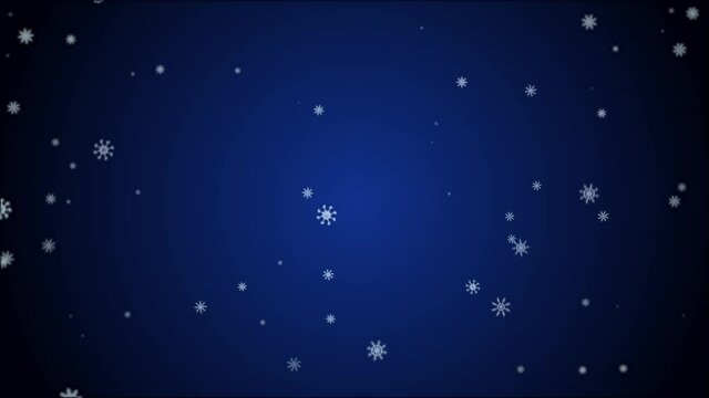 Falling snowflakes isolated on blue background