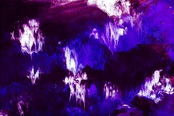 Deep Blue Winter scene texture background, paint smudges, strokes.