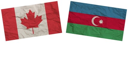 Azerbaijan and Canada Flags Together Paper Texture Effect Illustration