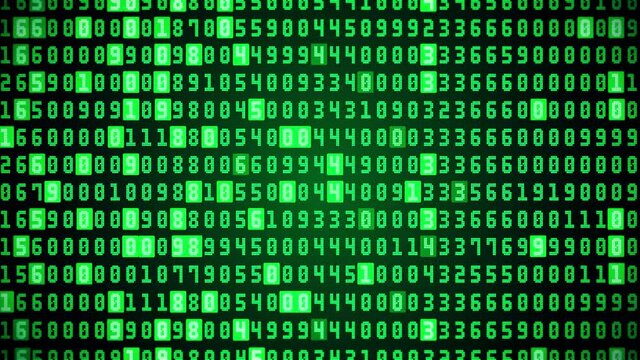 4K Technical environment programming binary code in the future technology loop Background. Digital abstract Modern hex code animation of science, motion graphic, digital technology, matrix background.