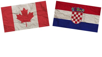 Croatia and Canada Flags Together Paper Texture Effect Illustration