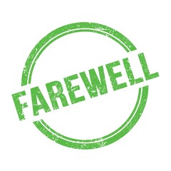 FAREWELL text written on green grungy round stamp.