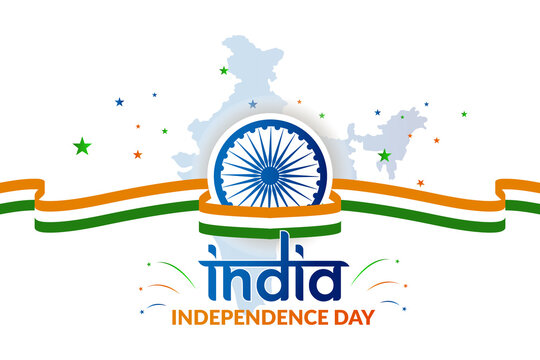 Indian Independence Day concept background with Ashoka wheel. 15th August Happy India Independence Day Flyer, Banner, poster design. Vector Illustration
