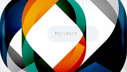 Fototapeta premium Abstract square shape with overlapping waves, minimal geometric background. Vector Illustration For Wallpaper, Banner, Background, Landing Page