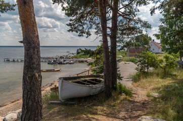 Fototapeta na wymiar Boat on the Coast of Käsmu