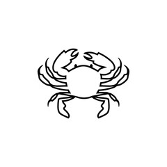 crab line art icon design illustration