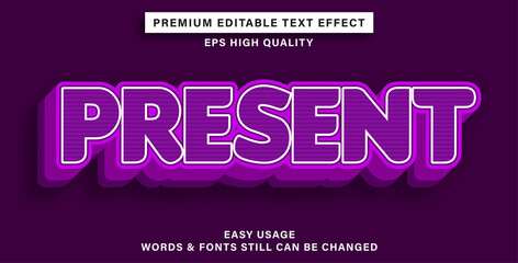 Editable text effect present
