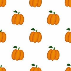 Raster orange, yellow pumpkin. Autumn elements isolated on white background. A pattern of fall elements. 