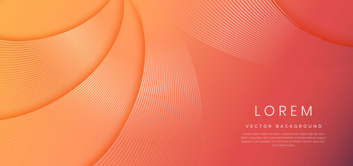 Abstract template orange and red gradient background with curved lines light elegant with space for your text.