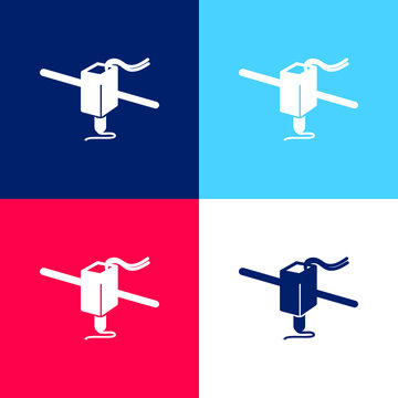 3d Printer Tool To Print blue and red four color minimal icon set