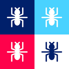 Obraz premium Ant blue and red four color minimal icon set