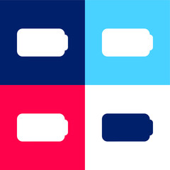 Battery blue and red four color minimal icon set