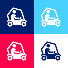 All Terrain blue and red four color minimal icon set
