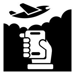 Smartphone ,Business Travel solid icon.