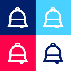 Bell blue and red four color minimal icon set