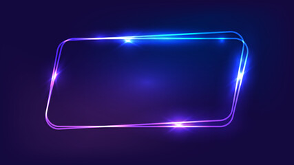 Neon double frame with shining effects