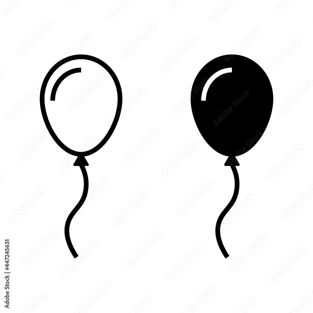 Sticker balloon icon isolated on white background