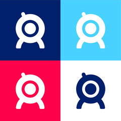 Big WebCam blue and red four color minimal icon set