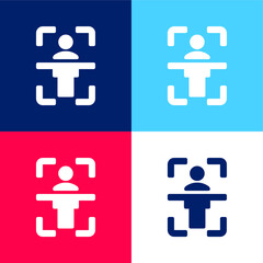 Body Scan blue and red four color minimal icon set