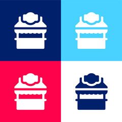 Booth blue and red four color minimal icon set