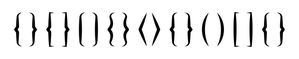 text brackets brace vector illustration isolated on white background. parenthesis square icon modern design. quatation symbol.