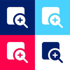 Add blue and red four color minimal icon set
