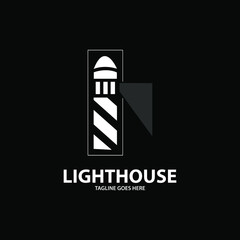 lighthouse logo design template. lighthouse symbol icon.