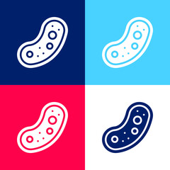 Bacteria blue and red four color minimal icon set