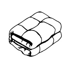 Vector doodle blanket in a cage folded neatly