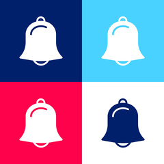 Alarm blue and red four color minimal icon set