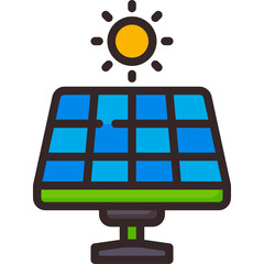 solar panel line icon