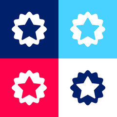 Award blue and red four color minimal icon set
